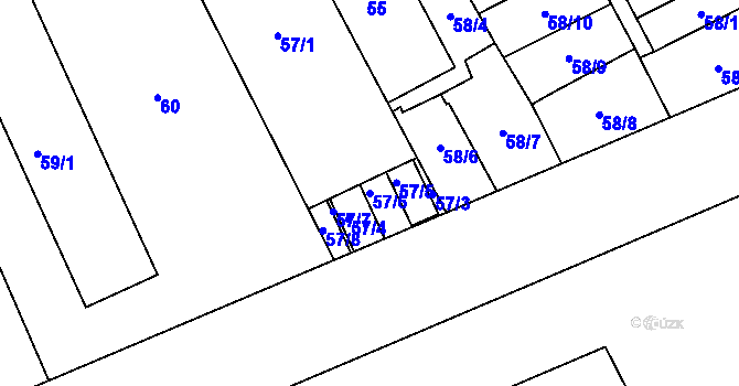 Parcela st. 57/6 v KÚ Letky, Katastrální mapa