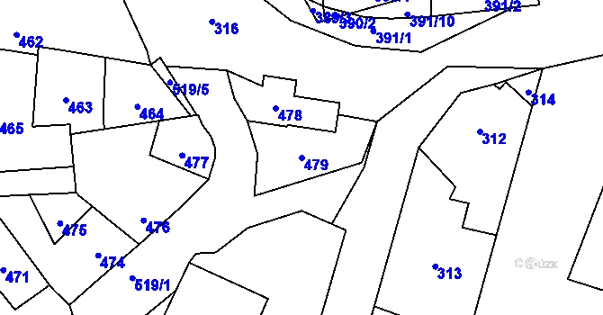 Parcela st. 479 v KÚ Letky, Katastrální mapa