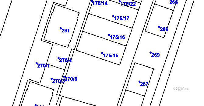 Parcela st. 175/15 v KÚ Letky, Katastrální mapa