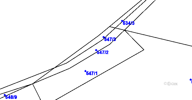 Parcela st. 547/2 v KÚ Letky, Katastrální mapa