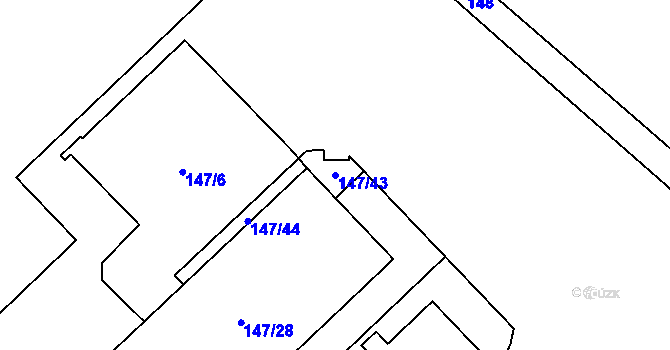 Parcela st. 147/43 v KÚ Letky, Katastrální mapa