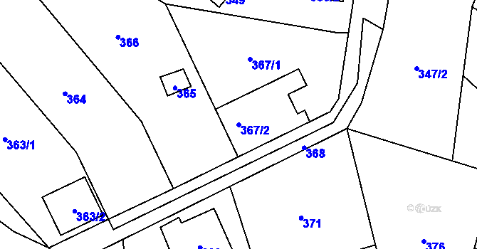 Parcela st. 367/2 v KÚ Letky, Katastrální mapa