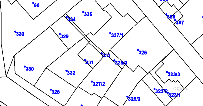 Parcela st. 333 v KÚ Libčice nad Vltavou, Katastrální mapa