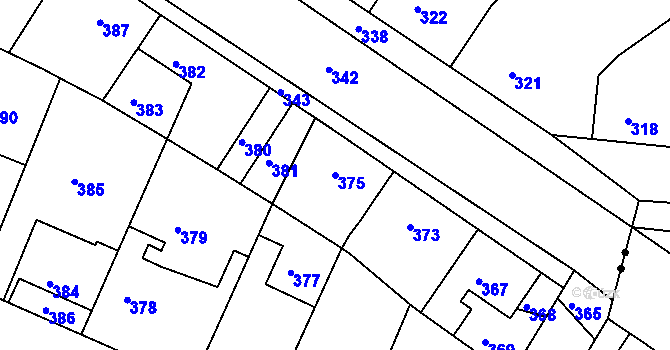 Parcela st. 375 v KÚ Libčice nad Vltavou, Katastrální mapa