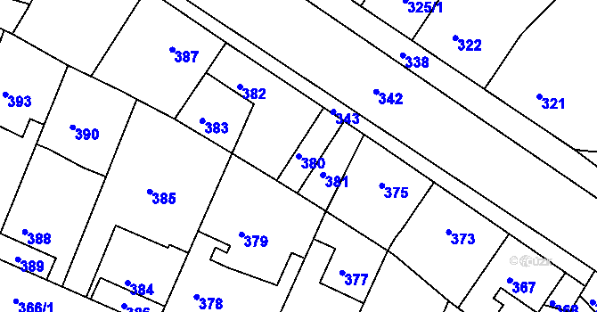 Parcela st. 380 v KÚ Libčice nad Vltavou, Katastrální mapa