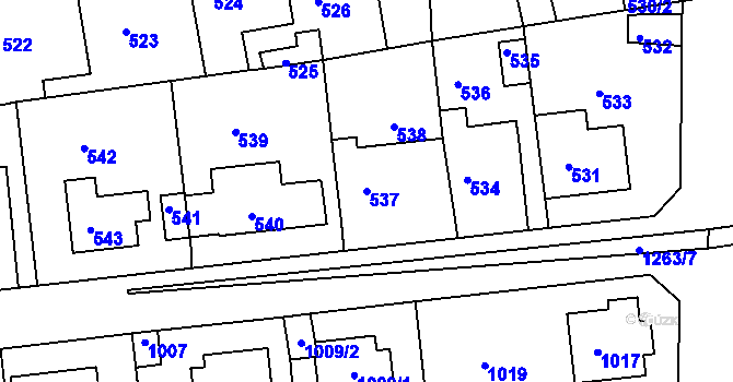 Parcela st. 537 v KÚ Libčice nad Vltavou, Katastrální mapa