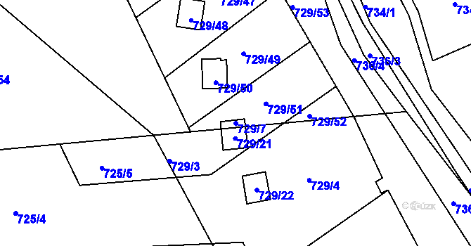 Parcela st. 729/7 v KÚ Libčice nad Vltavou, Katastrální mapa