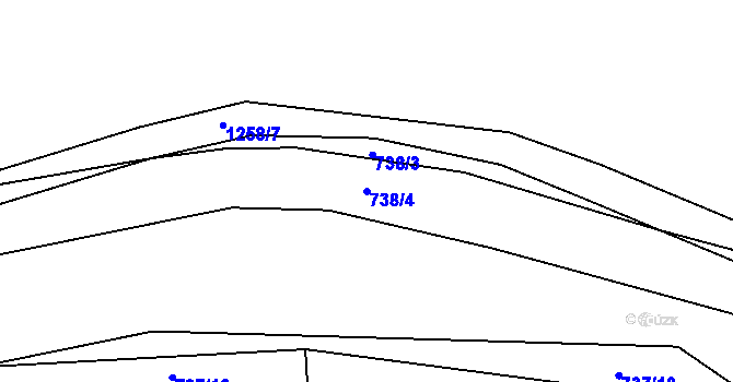 Parcela st. 738/4 v KÚ Libčice nad Vltavou, Katastrální mapa