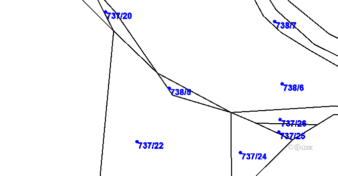 Parcela st. 738/5 v KÚ Libčice nad Vltavou, Katastrální mapa