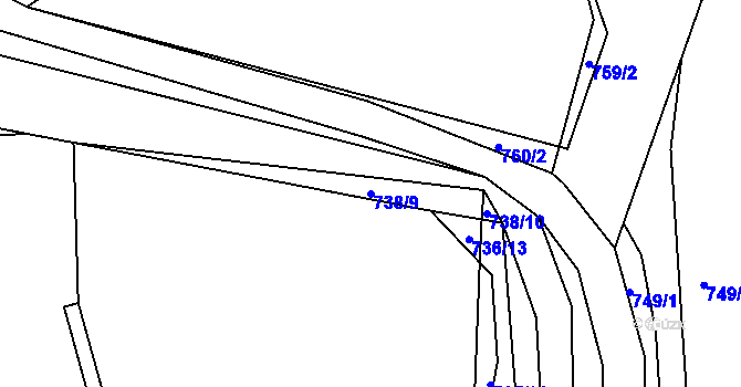 Parcela st. 738/9 v KÚ Libčice nad Vltavou, Katastrální mapa