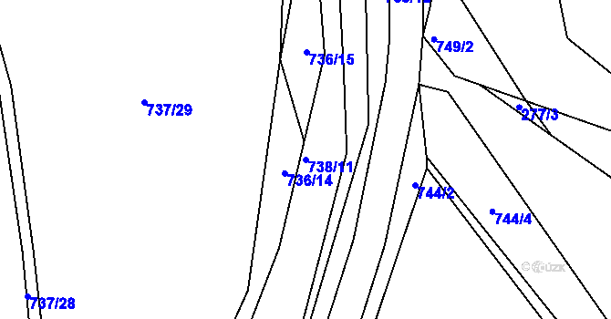 Parcela st. 738/11 v KÚ Libčice nad Vltavou, Katastrální mapa
