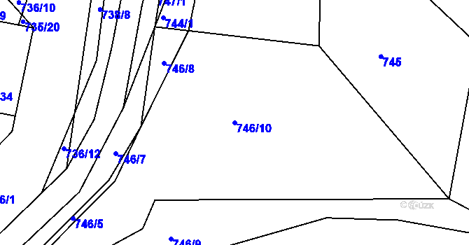 Parcela st. 746/10 v KÚ Libčice nad Vltavou, Katastrální mapa