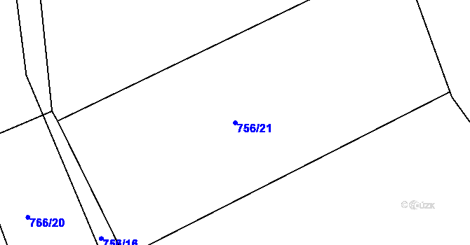 Parcela st. 756/21 v KÚ Libčice nad Vltavou, Katastrální mapa