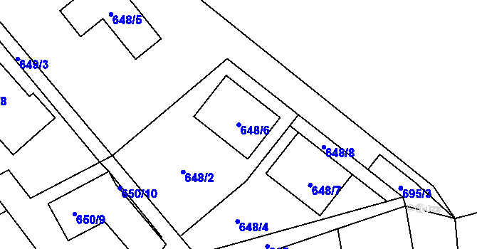 Parcela st. 648/6 v KÚ Libčice nad Vltavou, Katastrální mapa