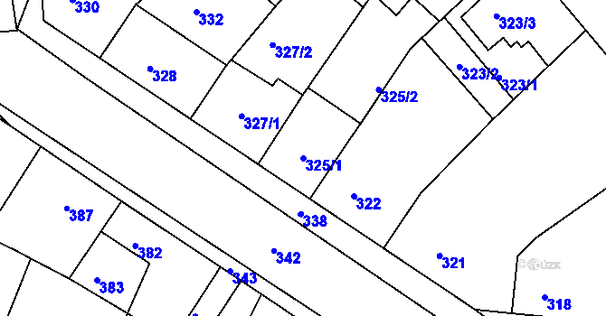 Parcela st. 325/1 v KÚ Libčice nad Vltavou, Katastrální mapa