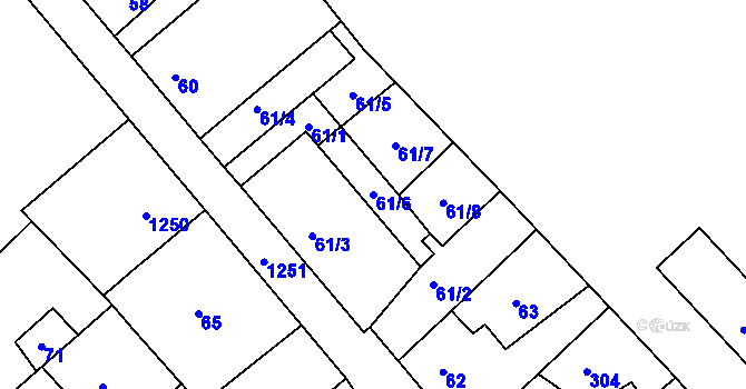 Parcela st. 61/6 v KÚ Libčice nad Vltavou, Katastrální mapa