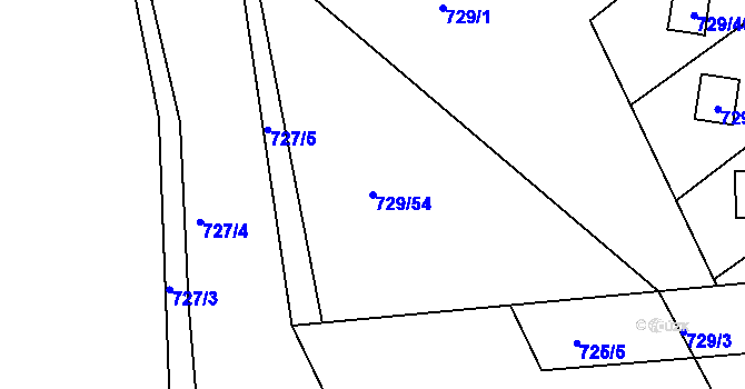 Parcela st. 729/54 v KÚ Libčice nad Vltavou, Katastrální mapa