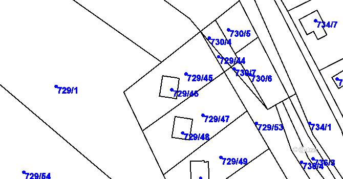 Parcela st. 729/46 v KÚ Libčice nad Vltavou, Katastrální mapa