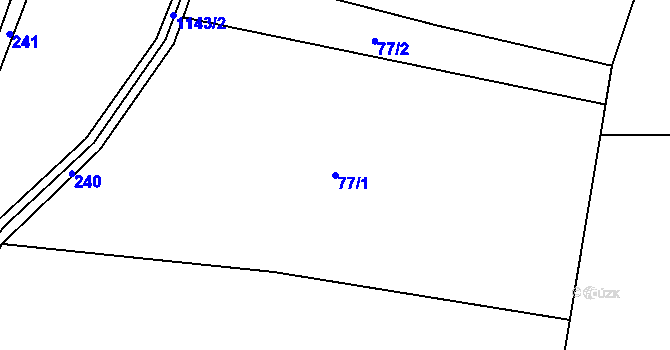 Parcela st. 77/1 v KÚ Javorníček, Katastrální mapa