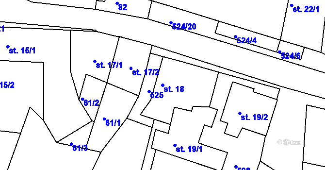 Parcela st. 18 v KÚ Libecina, Katastrální mapa