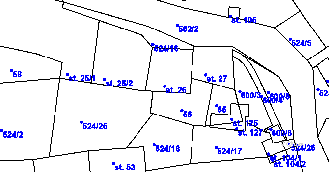 Parcela st. 26 v KÚ Libecina, Katastrální mapa