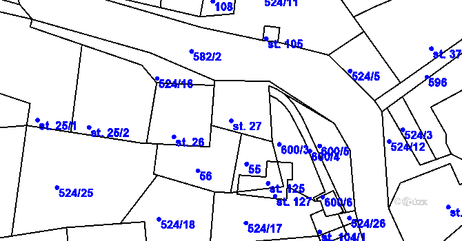 Parcela st. 27 v KÚ Libecina, Katastrální mapa