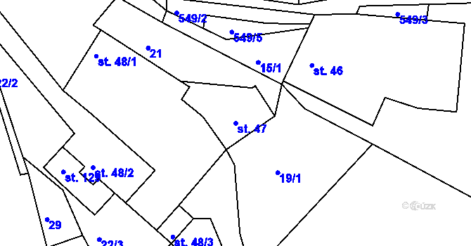 Parcela st. 47 v KÚ Libecina, Katastrální mapa
