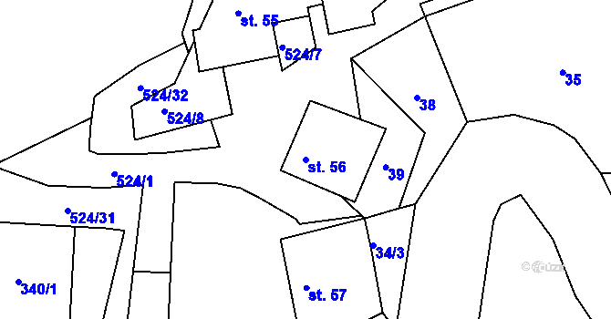 Parcela st. 56 v KÚ Libecina, Katastrální mapa