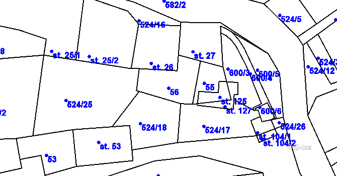 Parcela st. 56 v KÚ Libecina, Katastrální mapa