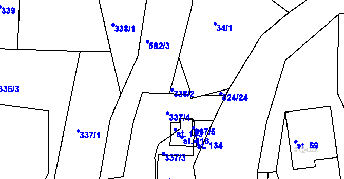 Parcela st. 338/2 v KÚ Libecina, Katastrální mapa