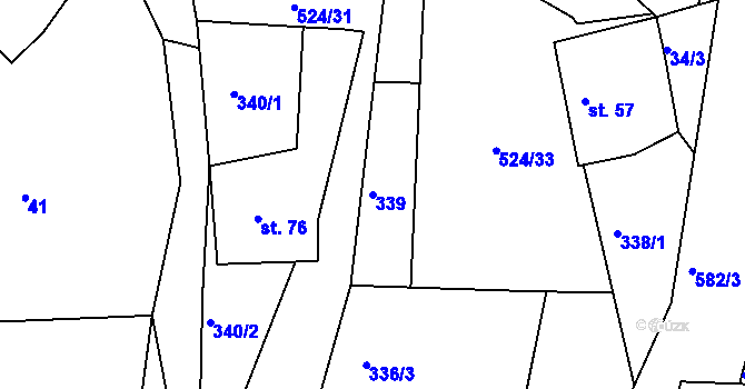 Parcela st. 339 v KÚ Libecina, Katastrální mapa