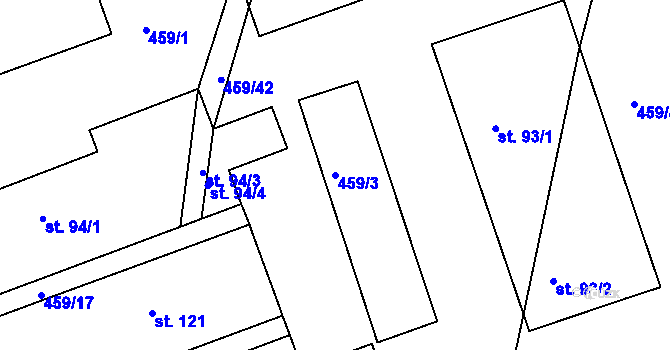 Parcela st. 459/3 v KÚ Libecina, Katastrální mapa