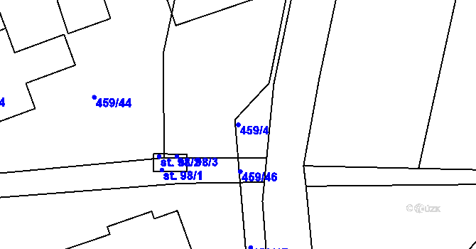 Parcela st. 459/4 v KÚ Libecina, Katastrální mapa
