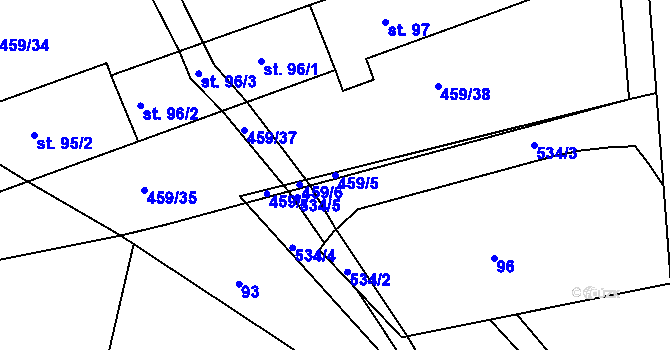 Parcela st. 459/5 v KÚ Libecina, Katastrální mapa
