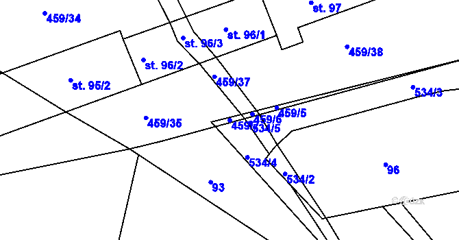 Parcela st. 459/7 v KÚ Libecina, Katastrální mapa