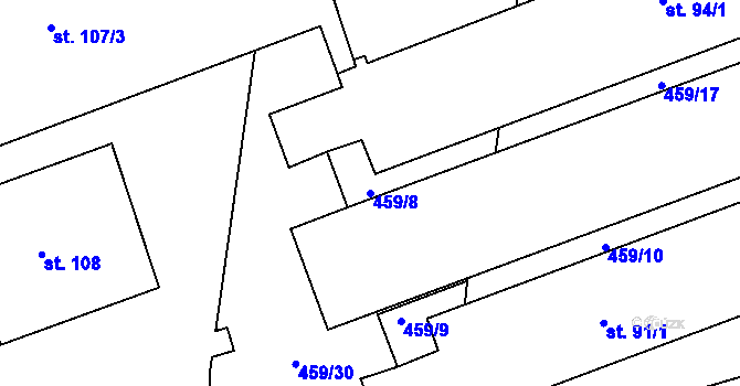 Parcela st. 459/8 v KÚ Libecina, Katastrální mapa