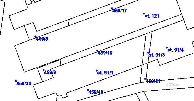 Parcela st. 459/10 v KÚ Libecina, Katastrální mapa