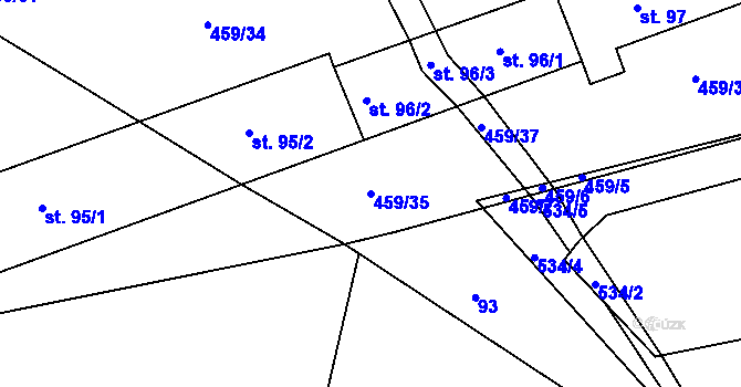 Parcela st. 459/35 v KÚ Libecina, Katastrální mapa