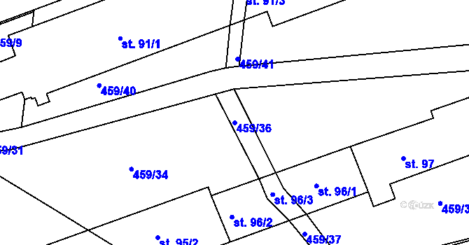 Parcela st. 459/36 v KÚ Libecina, Katastrální mapa