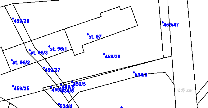 Parcela st. 459/38 v KÚ Libecina, Katastrální mapa