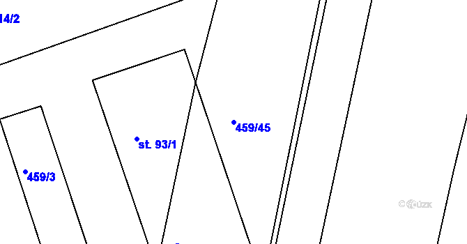 Parcela st. 459/45 v KÚ Libecina, Katastrální mapa