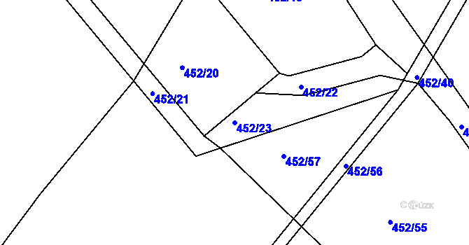Parcela st. 452/23 v KÚ Libecina, Katastrální mapa
