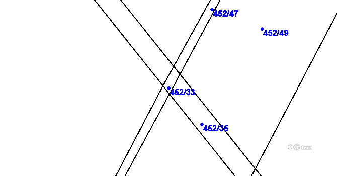Parcela st. 452/33 v KÚ Libecina, Katastrální mapa