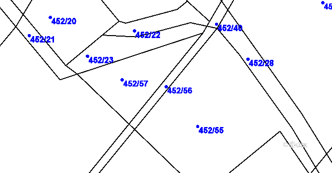 Parcela st. 452/56 v KÚ Libecina, Katastrální mapa