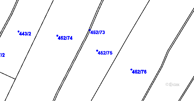 Parcela st. 452/75 v KÚ Libecina, Katastrální mapa