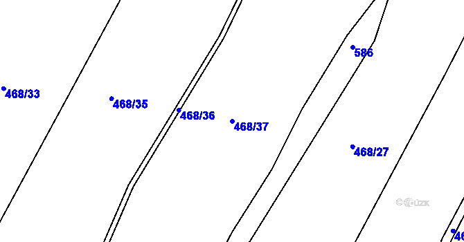 Parcela st. 468/37 v KÚ Libecina, Katastrální mapa