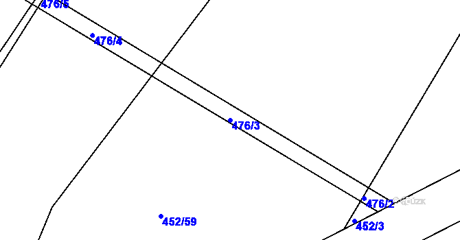 Parcela st. 476/3 v KÚ Libecina, Katastrální mapa