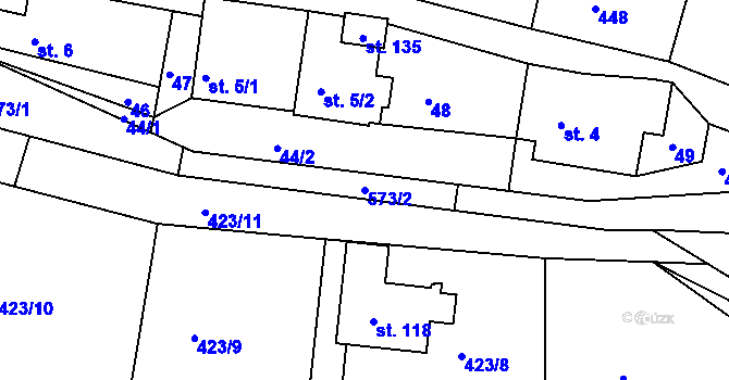 Parcela st. 573/2 v KÚ Libecina, Katastrální mapa