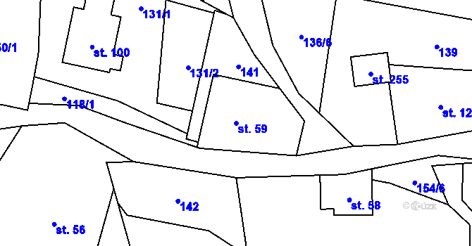Parcela st. 59 v KÚ Libeč, Katastrální mapa