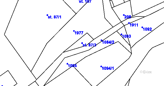 Parcela st. 87/3 v KÚ Libeč, Katastrální mapa